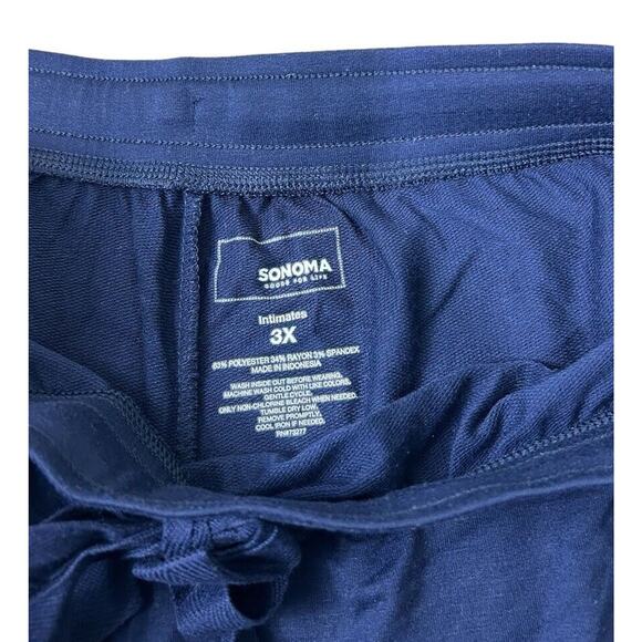 Women's Sonoma Pajama Shorts Sz 3X Navy Blue Super Soft Lounge Sleepwear - Picture 4 of 7